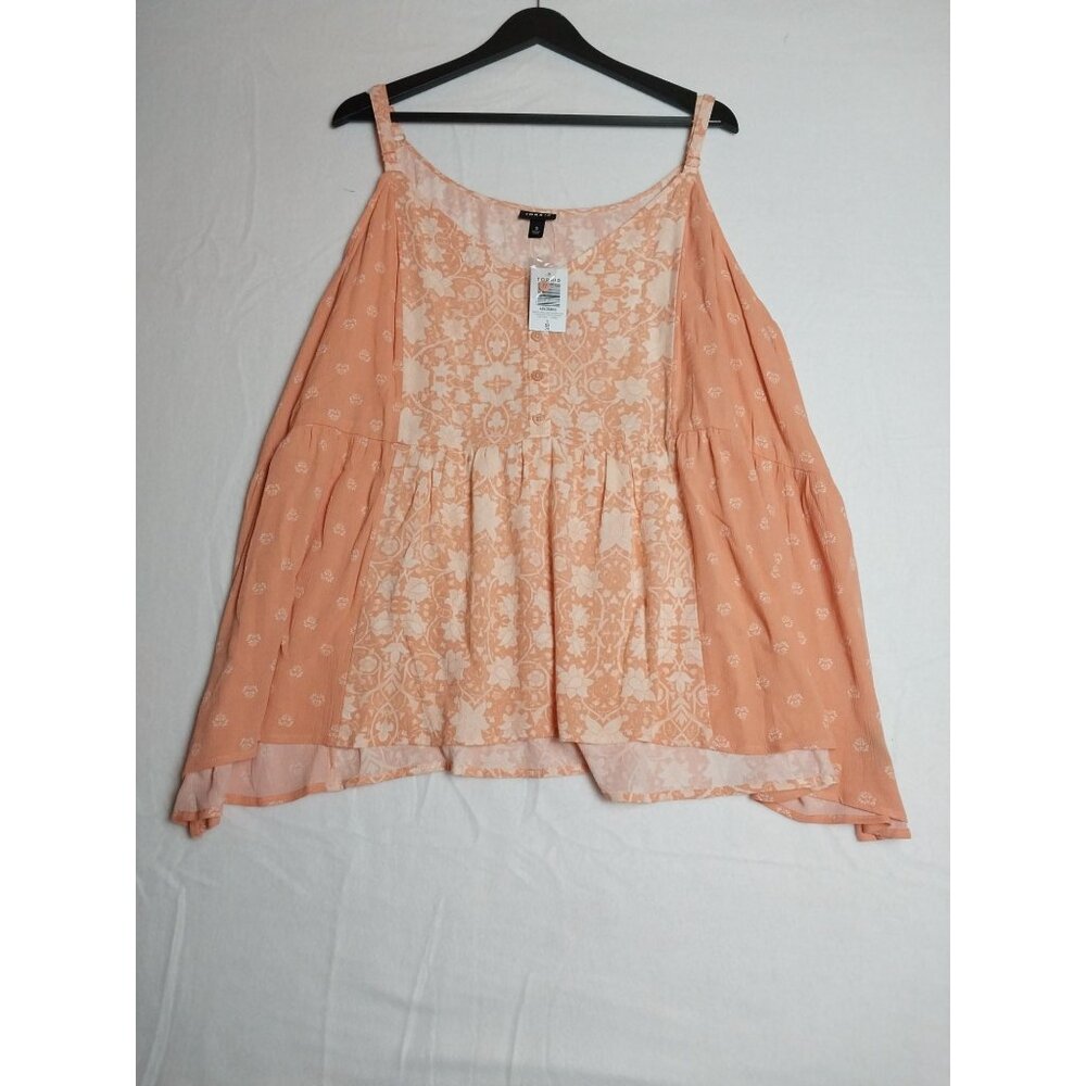 NWT Torrid Washable Crinkle Gauze Tank Peach Floral Adjustable Straps Sz 5X - Picture 3 of 13